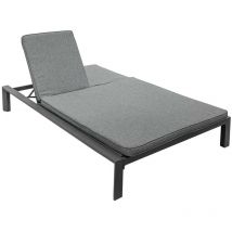 Hesperide - Lit de piscine double Evasion anthracite & graphite 2 places en aluminium traité époxy - Hespéride