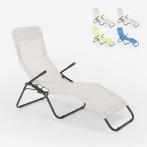 Beach And Garden Design - Chaise longue pliante de plage et de jardin en acier Pasha - Gris