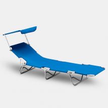 Beach And Garden Design - Bain de soleil pliant transat chaise longue pare-soleil Verona Lux