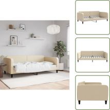 Lit de repos crème 100x200 cm tissu - Lit De Repos - Lits De Repos - Canapé-lit - Lit D'appoint