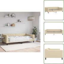 Lit de repos crème 100x200 cm tissu - Lit De Repos - Lits De Repos - Canapé-lit - Lit D'appoint