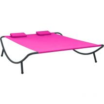 Lit de repos d'extérieur tissu rose