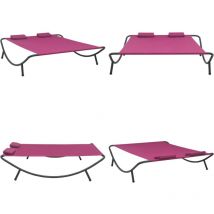 Lit de repos d'extérieur tissu rose - transat - transats - Home & Living - Rose