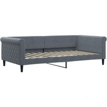 Lit de repos sans matelas gris foncé 100x200 cm velours Vidaxl