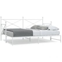 Lit de jour avec lit gigogne sans matelas blanc 80x200 cm acier Vidaxl