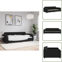 Lit de repos sans matelas noir 90x200 cm velours - Lit De Repos - Lits De Repos - Canapé-lit - Lit D'appoint