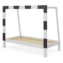 Lit d'enfant Fußballtor, Blanc, 80x160 cm sans matelas Vitalispa