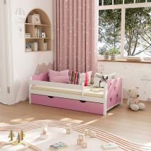 Livinity - Lit pour enfant Jessica, Rose, 70x140 cm avec tiroir, sans matelas, Vitalispa