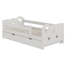 Livinity - Lit pour enfant Jessica, Blanc, 70x140 cm avec tiroir, sans matelas, Vitalispa