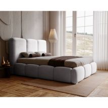 Emporius - Lit 140x200 Merkad - Gris clair (Magic Velvet 2218)