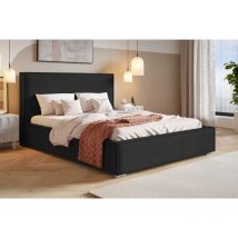 Emporius - Lit design 140x200 Sydney - Moderne, Glamour, Lit double avec sommier à lattes, Meubles du fabricant - Lit de chambre à coucher, Tiroir de