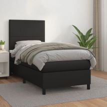 Maisonchic - Lit simple - 80x200 cm, Sommier à lattes de lit avec matelas Noir Similicuir WFE203781 Maison Chic