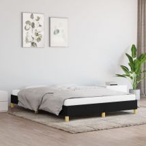 Maison Chic - Lit double-140 x 190 cm, Cadre de lit, Lit adulte Noir 140x190 cm Tissu JKF820865 design in