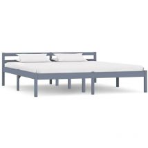 Lit double-160 x 200 cm, Cadre de lit, Lit adulte Gris Bois de pin massif 160 x 200 cm JKF793410 design in