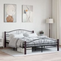 Maison Chic - Lit double-160x200 cm, Cadre de Lit, Lit adulte Noir Métal 160x200 cm JKF196522