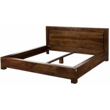 Lit double 160x200 Palissandre laqué Life honey metro life 136 - brun