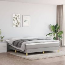 Maisonchic - Lit double - 160x200cm, Lit adulte et enfants, Cadre de lit gris clair tissu Maison Chic uop33914