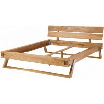 Lit double 180x200 Chêne sauvage huilé Bois naturel salzburg 102 - natur