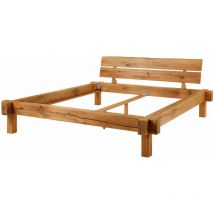 Lit double 200x200 Chêne sauvage huilé Bois naturel jangali 713 - natur