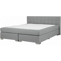 Beliani - Lit boxspring en tissu gris clair 180 x 200 cm admiral