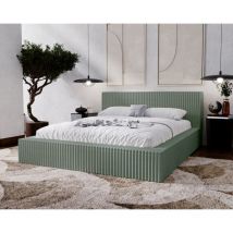 Emporius - Lit double 160x200 Buffy - Cadre de lit avec sommier à Lattes - Style, Design Lit rembourré - Olive (Vito 77)