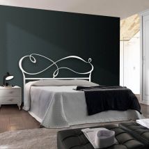 Lit double en fer blanc nuvola 186x208x126 cm