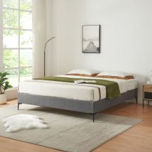 Lit double Lilla 180 x 200 cm gris foncé [en.casa]
