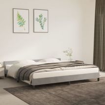 Bonnevie - Lit double pour adulte avec tête de lit - Cadre de lit Gris clair 200x200 cm Velours BV942491
