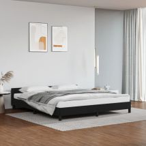 Bonnevie - Lit double pour adulte avec tête de lit - Cadre de lit Noir 160x200 cm Similicuir BV893021