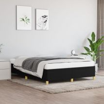 Bonnevie - Lit double pour adulte Cadre de lit - Noir 140x190 cm Tissu BV257785