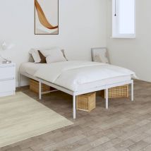 Bonnevie - Lit double pour adulte Moderne Cadre de lit - métal blanc 120x200 cm BV193432