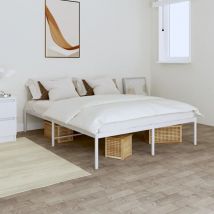 Bonnevie - Lit double pour adulte Moderne - Cadre de lit - métal blanc 140x190 cm BV201649