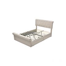Lit double rembourré avec 4 tiroirs 140x200cm sans matelas