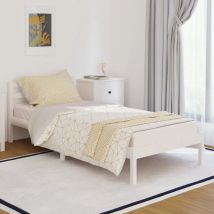 Ityhome - Cadre de lit sans matelas bois de pin massif 90x200 cm blanc vidaXL