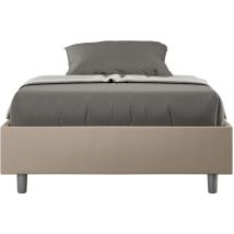 Lit Avec Sommier Et Coffre 120x200 À La Française Une Place Et Demi Azelia P1 Couleur: Beige - Version: Avec Coffre De Rangement