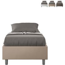 Lit Coffre Simple Avec Sommier 80x190 Chambre D'Enfant Azelia S Beige - Avec Coffre De Rangement