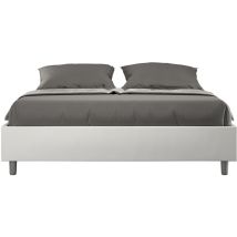Azelia M Lit Double Sommier 160x190 Container Couleur: Blanc - Version: Avec Coffre De Rangement