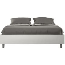 Lit Sans Sommier Rembourré 160x190 Similicuir Blanc Azelia
