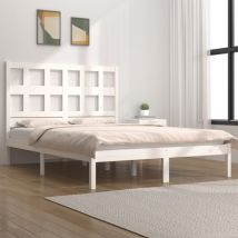 Design In - Lit double,Lit adulte,Cadre de lit Blanc Bois de pin massif 120x190 cm Petit Double379992 CFW847782