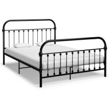 Lit double,Lit adulte,Cadre de lit Noir Métal 160 x 200 cm235175