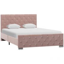 Lit double,Lit adulte,Cadre de lit Rose Velours 120x200 cm337030