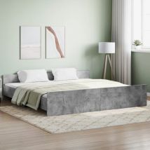 Lit double,Lit adulte,Cadre de lit tête de lit et pied de lit gris béton 180x200 cm817354