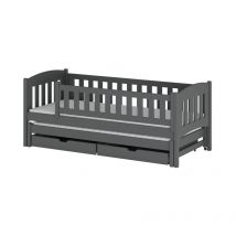 Lit en bois avec lit d'appoint et tiroirs lotus - Gris foncé