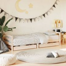 Maisonchic - Lit enfant-90x190 cm avec tiroirs, Lit simple, Lit jeune bois de pin massif des5462 design in