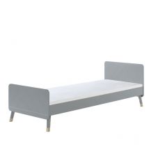 Lit 90x200 Sommier Inclus Vipack Billy - Gris Timeless