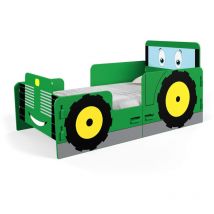 Lit à clipser pour enfant- modèle ted le tracteur vert - 70x140 cm