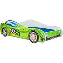 Lit enfant voiture Speed Car 160x80 cm – Matelas inclus – Panneaux d'ameublement solides – Bords arrondis – Idéal pour le sommeil et le jeu