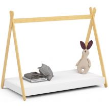 Jardibricodeco - lit enfant tipi 160x80 avec matelas blanc
