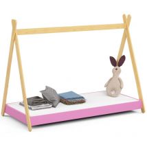 lit enfant tipi 180x80 avec matelas rose