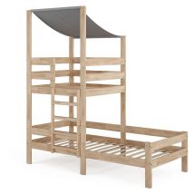 Vitalispa - Lit cabane Tom, Naturel bois, 90x200 cm